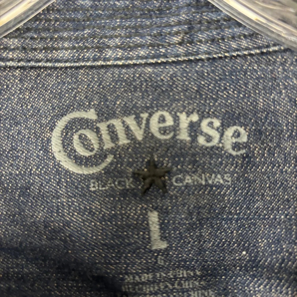 Converse, One Black Canvis, Western, Denim, Cotton, Shirt, Size L, Blue